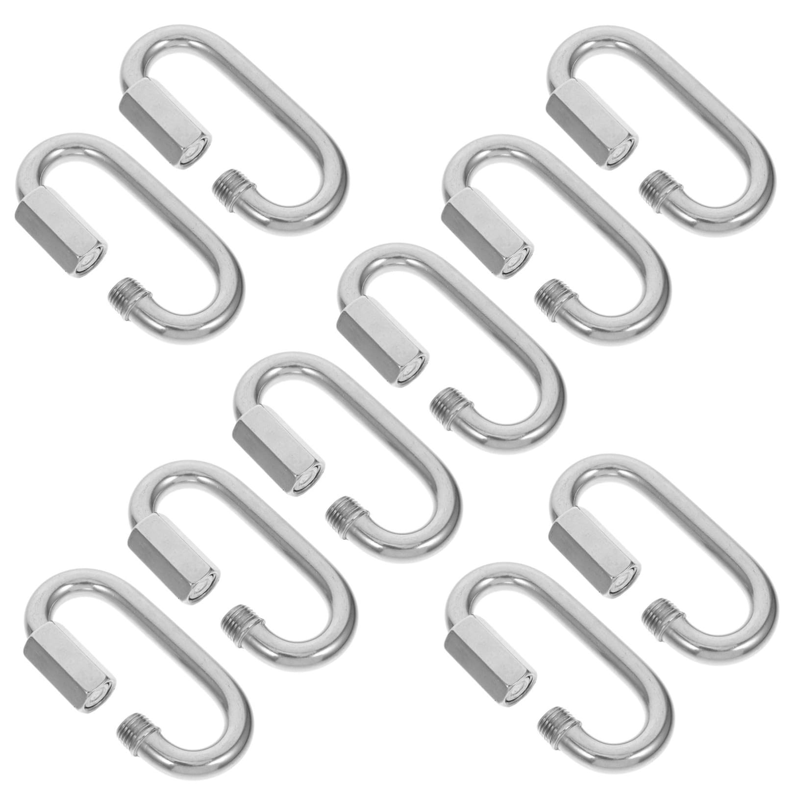 Anneome 10 piezas Conectores Rápidos de Acero Inoxidable Enlace Resistente Forma D para Cadenas Cierre Seguro para Uso Cercas Camping y Equipos Interiores y Exteriores