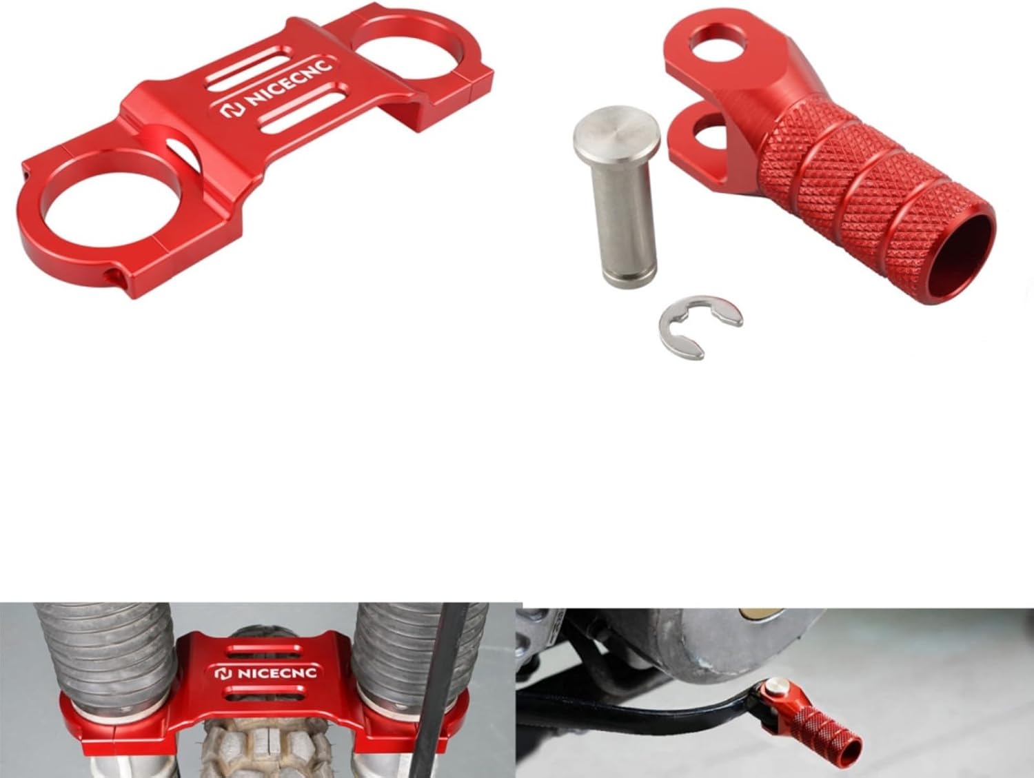 NICECNC Fork Stabilizer Bracket & Shift Lever Tip Compatible with Honda XR650L 1993-2024