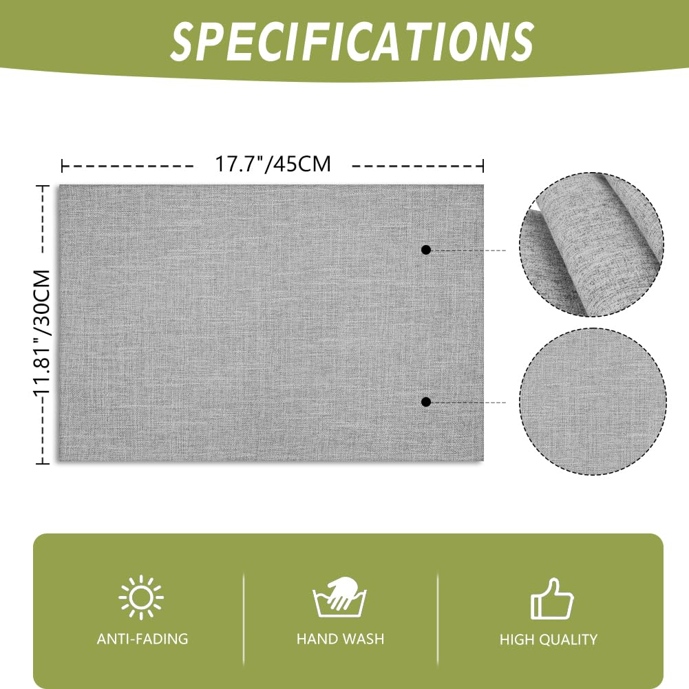 AUAUY Table Mats Set of 4, Faux Linen Washable Place Mats - Image 2