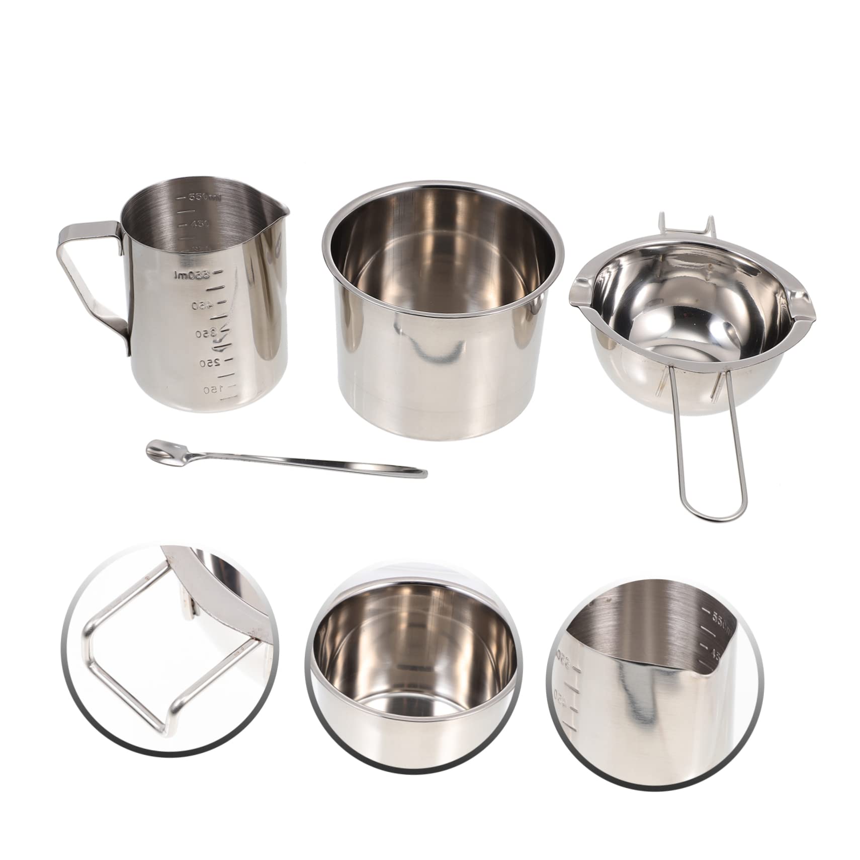 Gatuida Kit Para Hacer Velas Diy Herramientas Manuales De Acero Inoxidable Para Elaborar Velas Caseras, Niños y Adultos, Color Acero, Vertedor Antidesbordamiento, Manualidades Casa, Obsequio Familiar