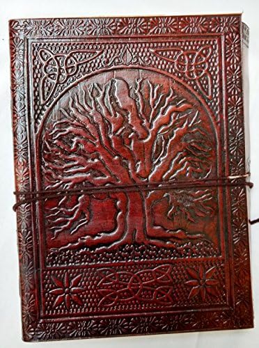 leather journals Fair Trade Tree Of Life Design Leather Journal Diary Notebook for Men Women (HORSE) (DOUBLE TREE)