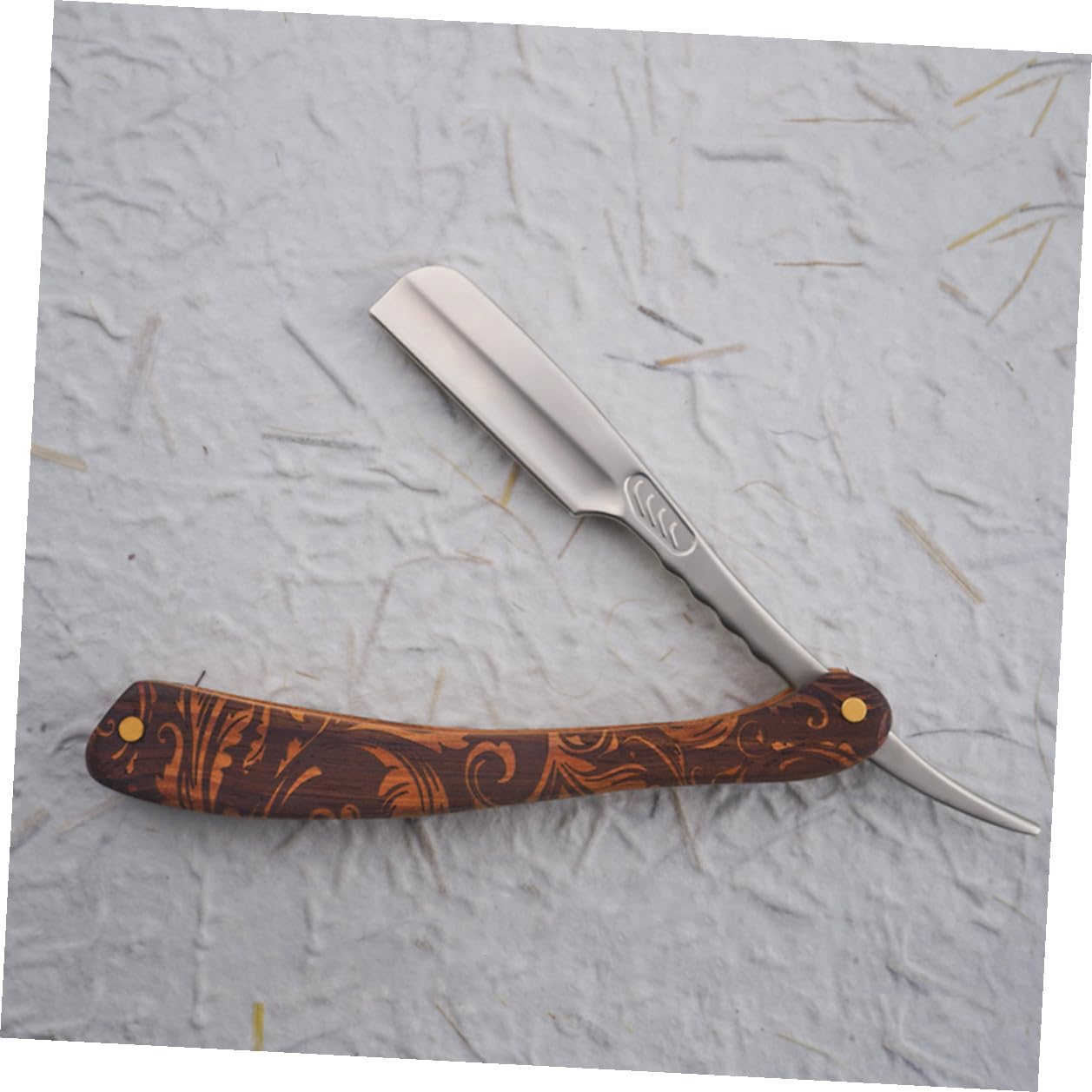 Rasoio Professionale in Acciaio Inossidabile Manico in Legno Vintage per Rasatura Manuale Precisa e Uso Commerciale o Personale