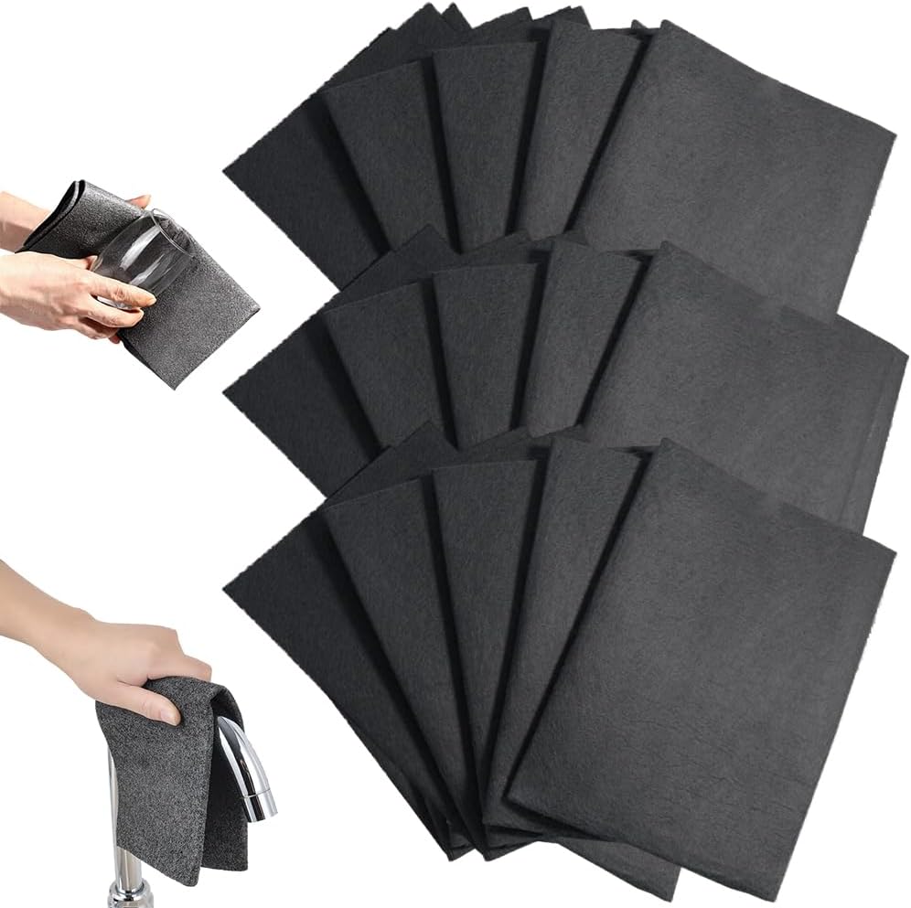 Thickened Magical Cleaning Cloth, 2025 New 10pcs Magical Cloth Microfiber Cleaning Cloth, Reusable Microfiber Cleaning Rag, Wiping Things Cleaner for Mirror, Window,Glass, Car (15, 14.96 * 13.38in)