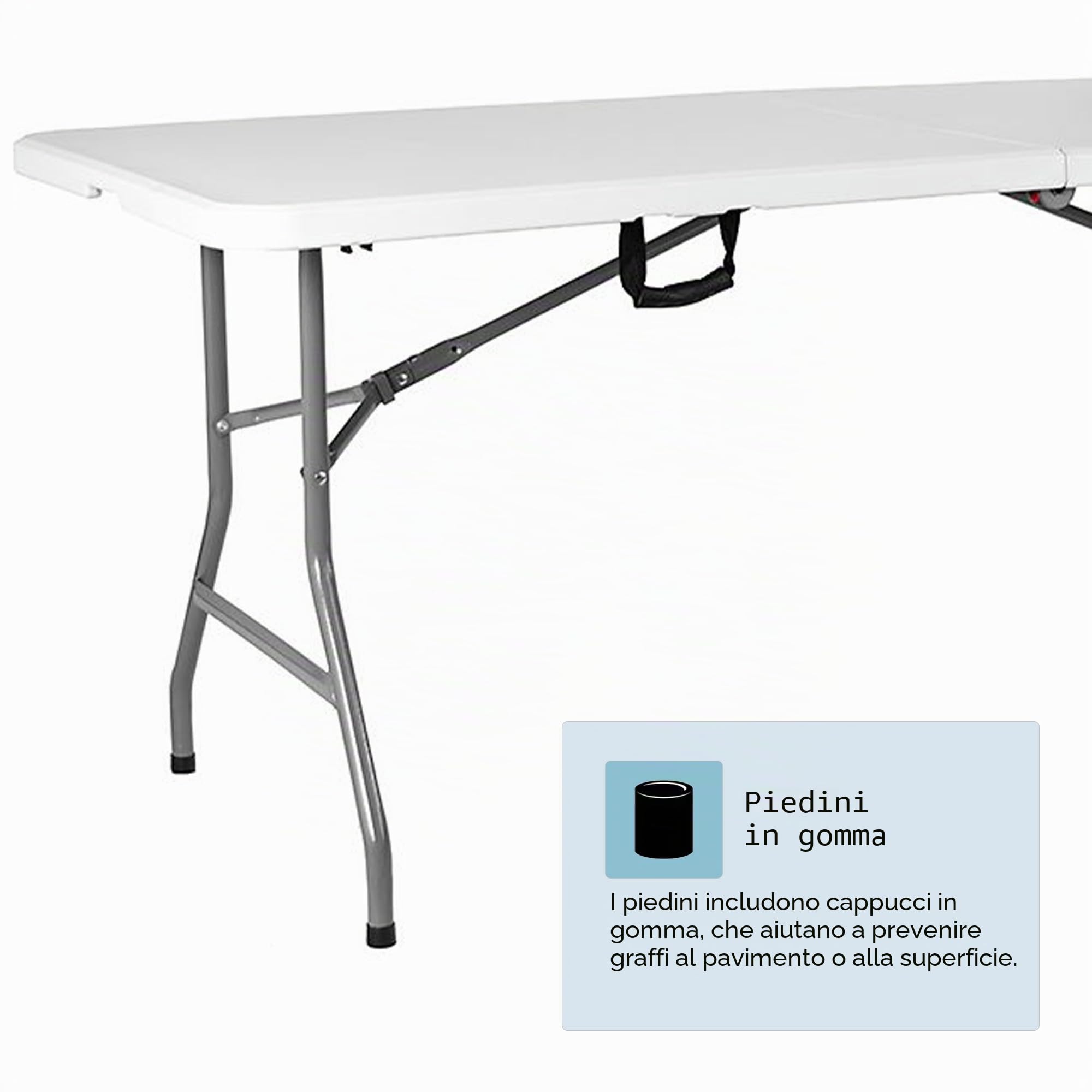 Home Vida Tavolo pieghevole 1,5 m Heavy Duty extra resistente campeggio buffet matrimonio mercato giardino festa bagagliaio stallo picnic maniglia pieghevole per il trasporto