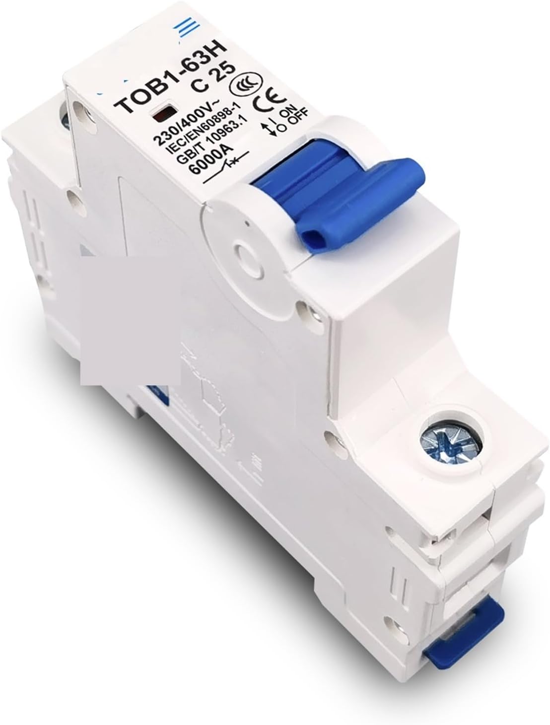1P AC MCB TOB1-63 C Type 230/400V~ 50HZ/60HZ Mini Circuit Breaker 3A 6A 10A 16A 20A 25A 32A 40A 50A 63A 1Pcs(1P 10A)