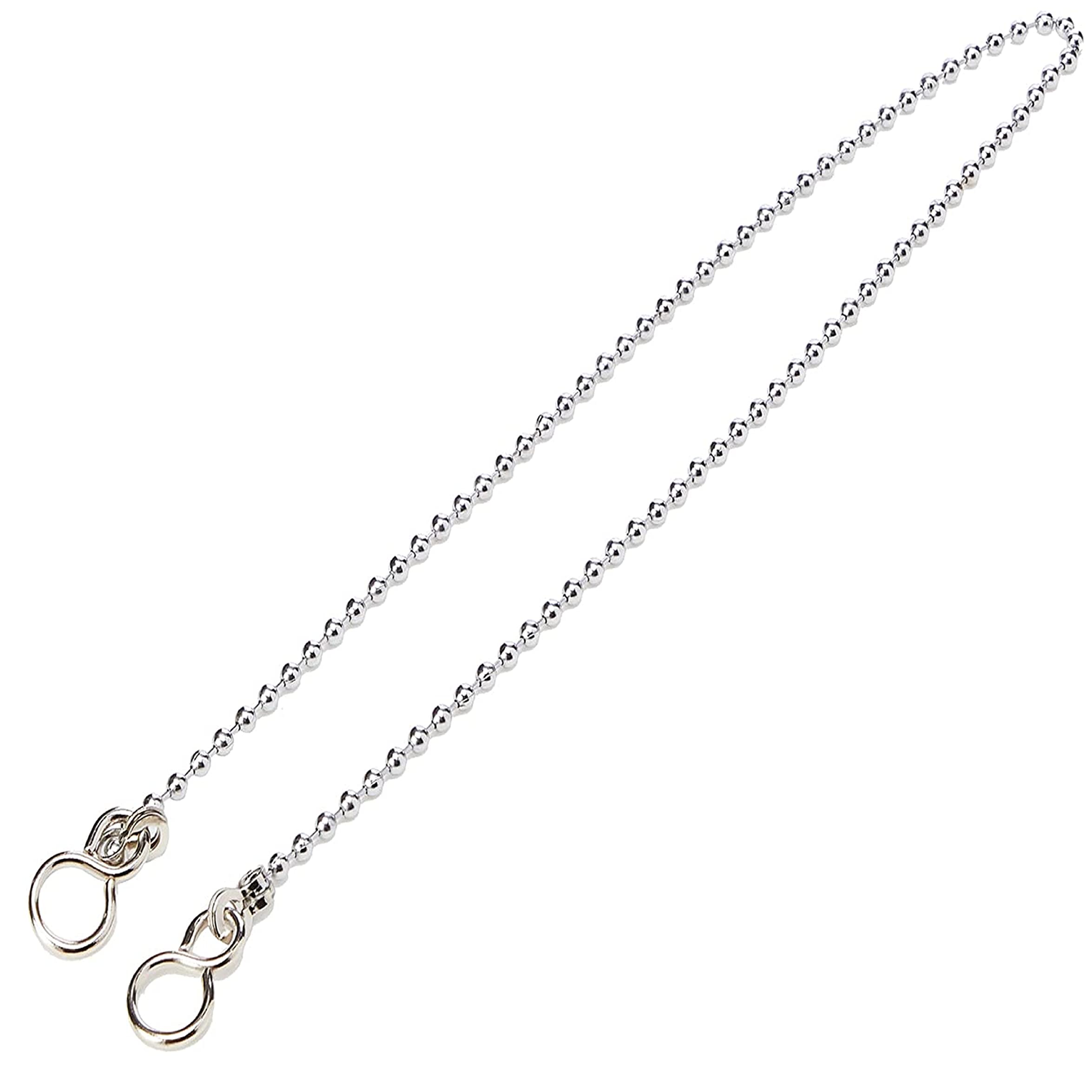 Aretro Chrome 450Mm Ball Chain With S Hooks, Bath, Sink, Basin, Chain Only (450Mm 18' Chain With S Hooks)