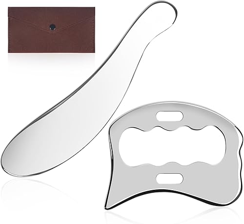 Miniatura 1 de Herramienta de masaje Guasha de acero inoxidable, masajeador de raspado para tejido suave, material de terapia física, masaje profundo corporal,
