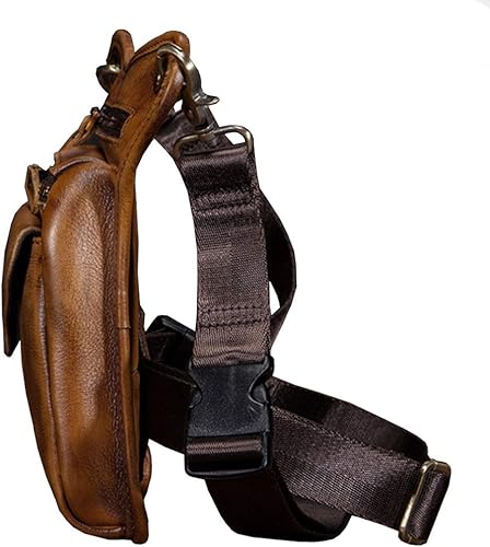 Miniatura 3 de Riñonera de cuero para hombres y mujeres, cinturón multiusos para motocicleta, bicicleta, deportes al aire libre, táctica, ciclismo, equitación,