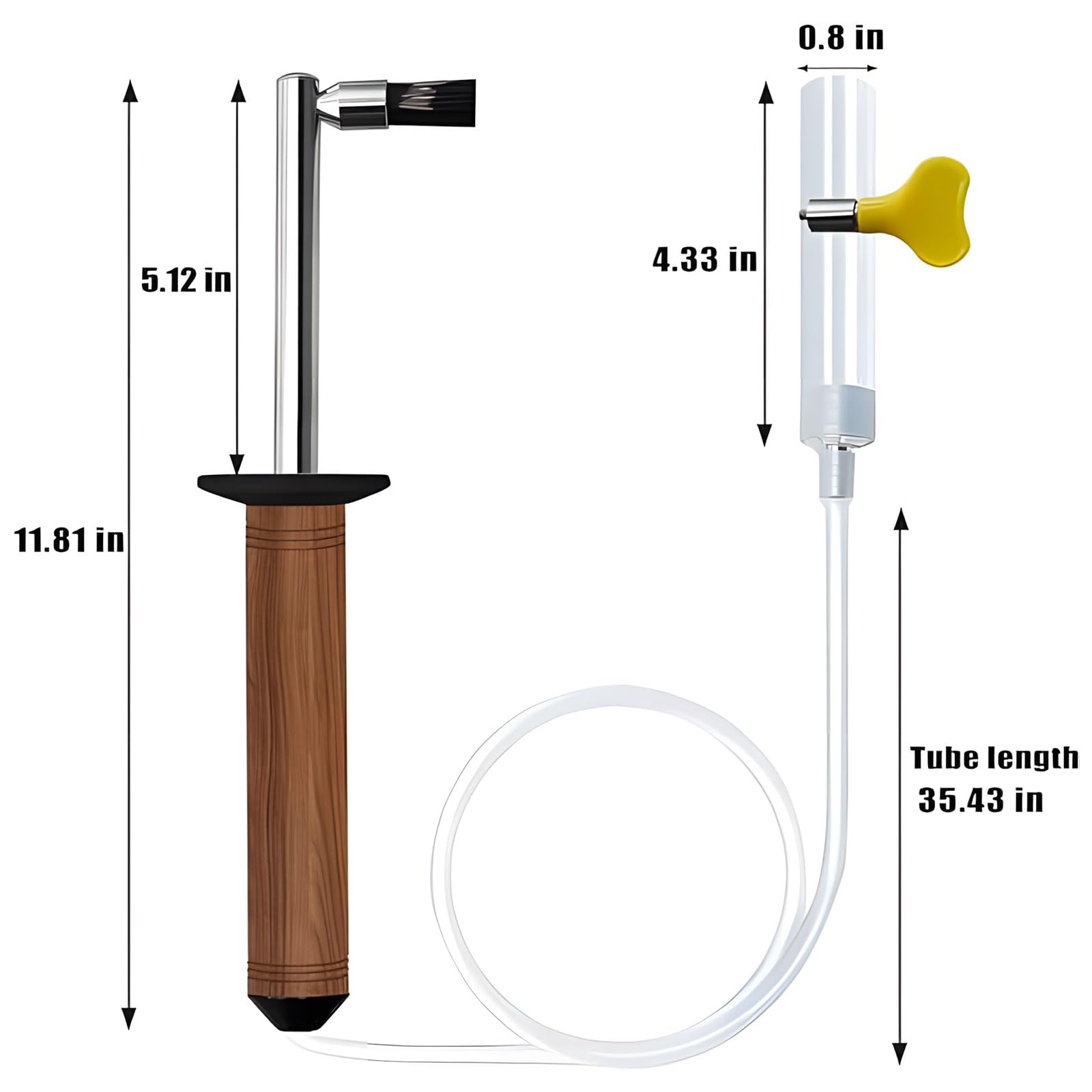 Cepillo de limpieza para máquina de café resistente a la temperatura con eje largo de tubo de acero inoxidable de doble capa, mango de madera