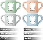 PandaEar 4 Pack Silicone Baby Bottle Handles Compatible with Dr Brown 8 oz/250 ml Narrow Baby Bottles, Baby Feeding Bottle Holder Grips