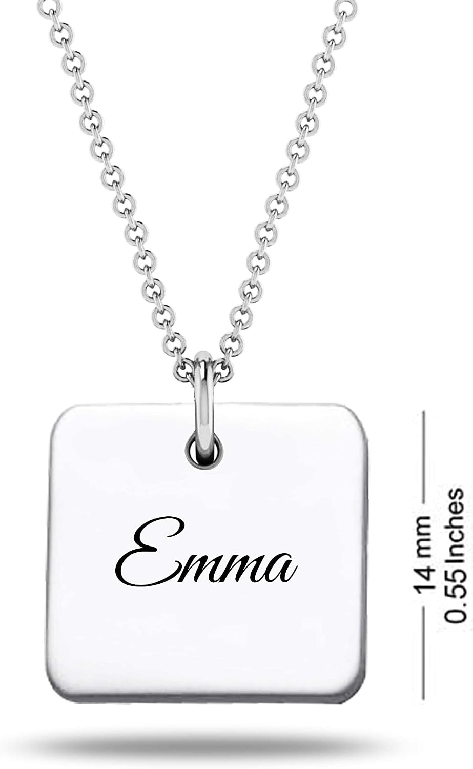 LeCalla Personalized Customized Engraved Charm Name Necklace for Women Teen