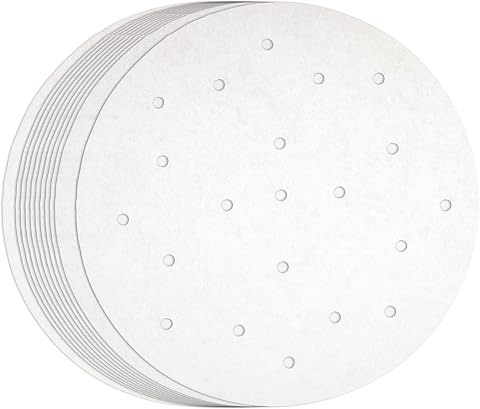 Juvale Air Fryer Liners Disposable - 8-Inch White, 100 Pa...