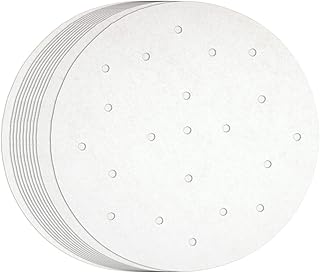 Juvale Air Fryer Liners Disposable - 8-Inch White, 100 Pack - Air Fryer Parchment Paper Liners & Sheets for Basket & Oven - Nonstick Steamer Paper & Accessories - Heat-Resistant to 428°F
