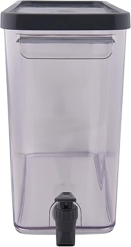 Miniatura 2 de Dispensador de bebidas delgado con espita, 2 galones, acrílico transparente con tapa gris