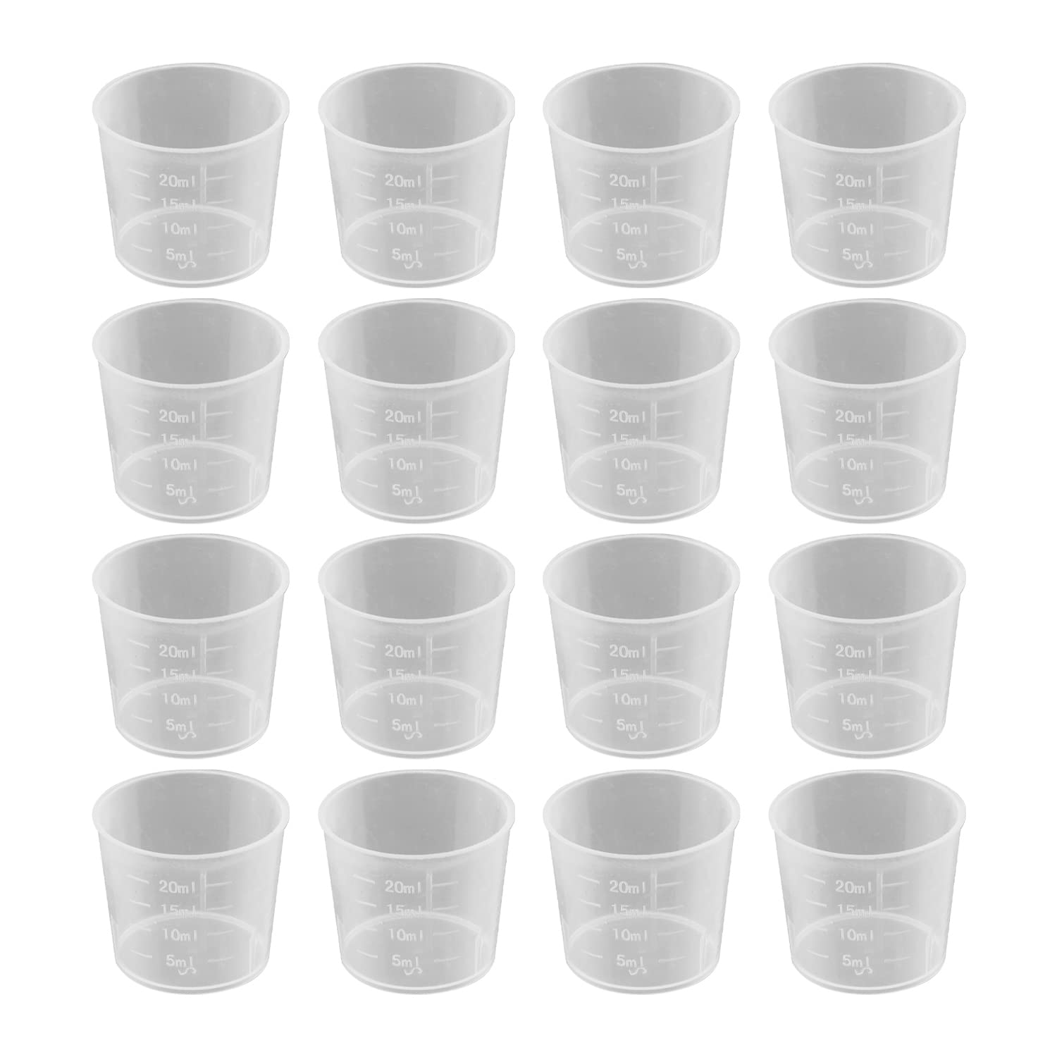 Othmro 20ml Measuring Cup Plastic, Graduated Beaker Small Measuring Jug Liquid Container for Baking Cooking Kitchen Lab Measure Tool 20pcs