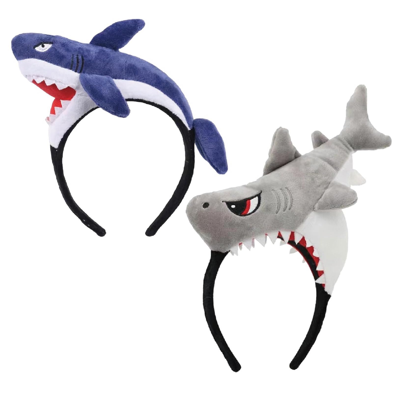 DXPETA Shark Hat, Shark Headband, 2 Pcs Shark Costume Accessories Shark Mask, Funny Sharks Costume Kids Shark Costumes Adult for Boys Girls Men Women Halloween