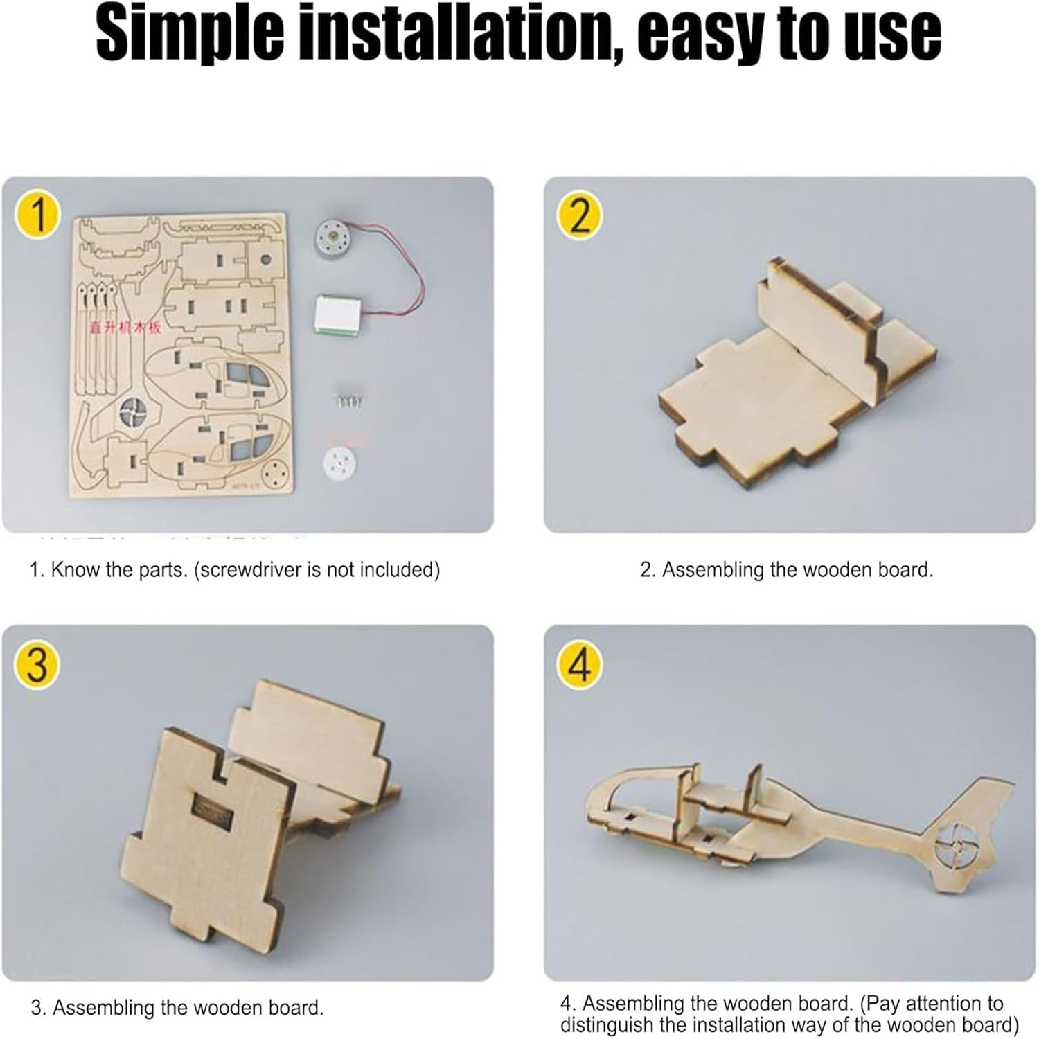Solar-Powered Helicopter Generator Model Kit 8pcs, DIY Solar Energy Conversion Motion Set, 3D Wooden Puzzle Science Project For Learning & Discovery(8PCS)
