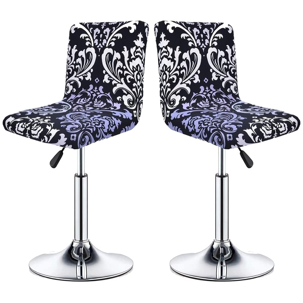SDNAM Bar Stool Covers Barstool Chair Slipcovers Covers 2/4 Pack Stretch Slipcover Pattern for Short Swivel Dining Chair-Counter Height Side Chairs (Color : #22, Size : 2PCS)