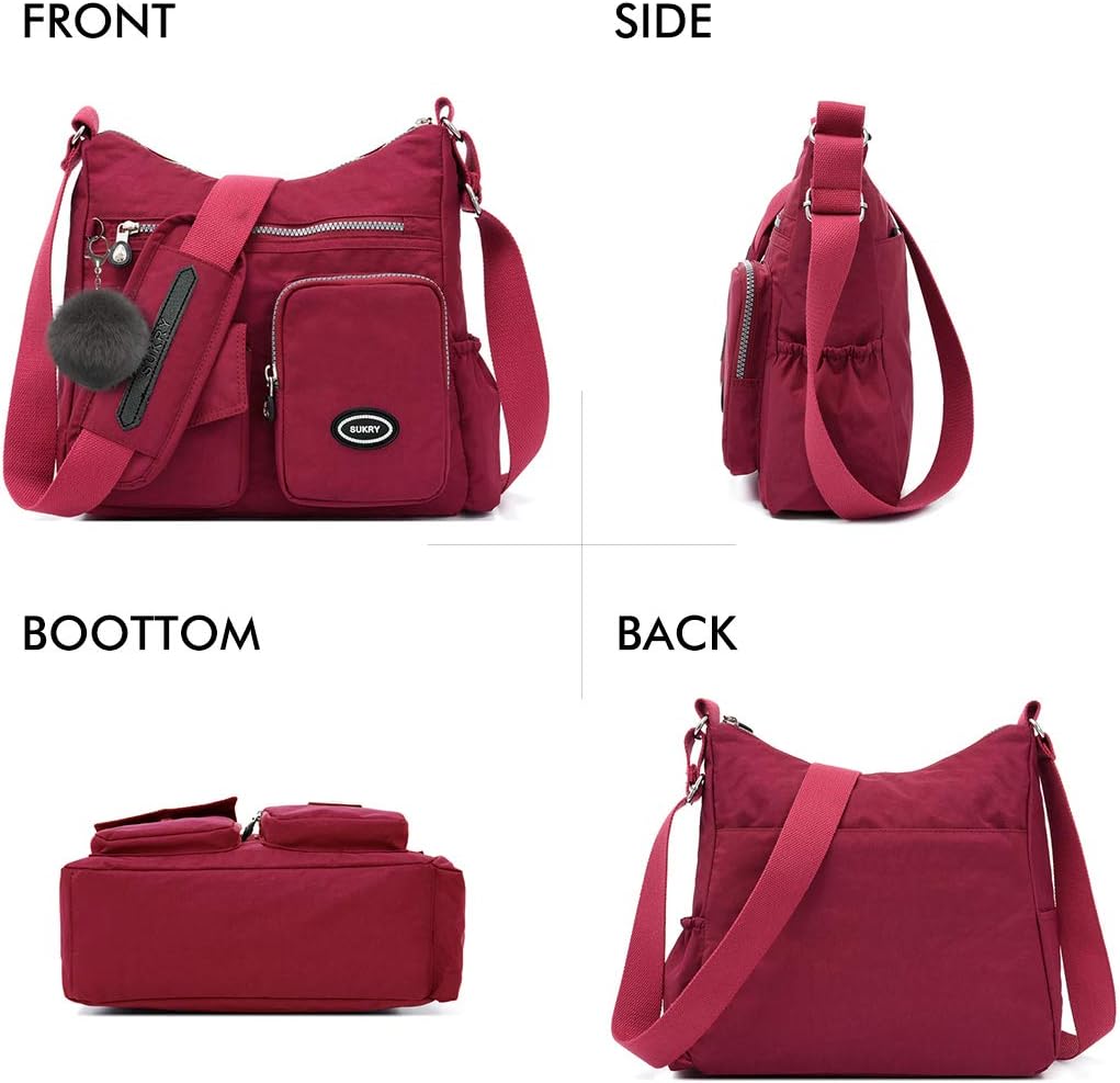 SUKRY Nylon Crossbody Bag for Women with Anti theft RFID Pocket, Waterproof Shoulder Bag Travel Purses and Handbag - Image 4