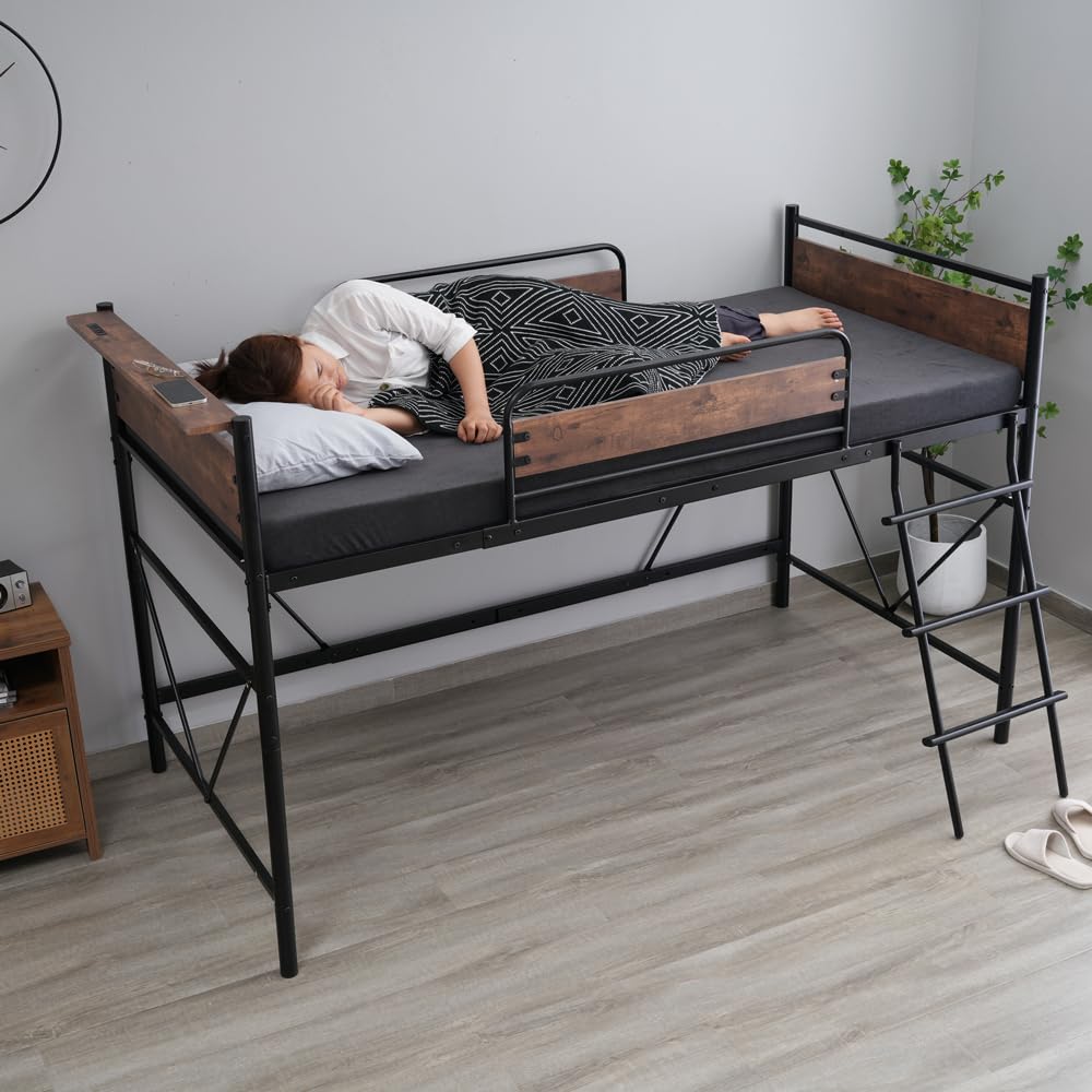 ロフトベッド パイプベッド シングル 耐荷重150kg高さ125cm ロータイプ Amazon｜ロフトベッド パイプベッド シングル 耐荷重150kg 高さ125cm