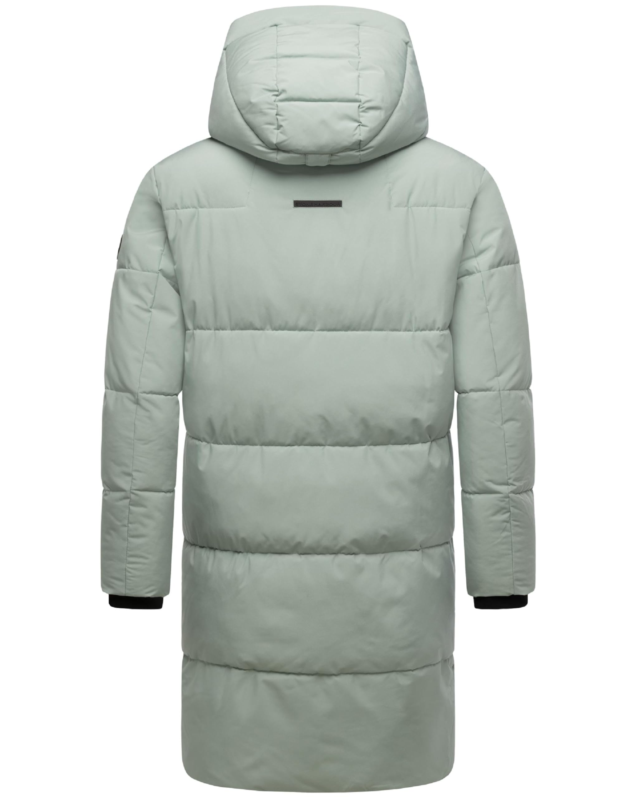 STONE HARBOUR Herren Steppmantel mit kuscheligem Fleece-Innenfutter warmer Wintermantel mit großer Kapuze Hadrieen XX S-3XL