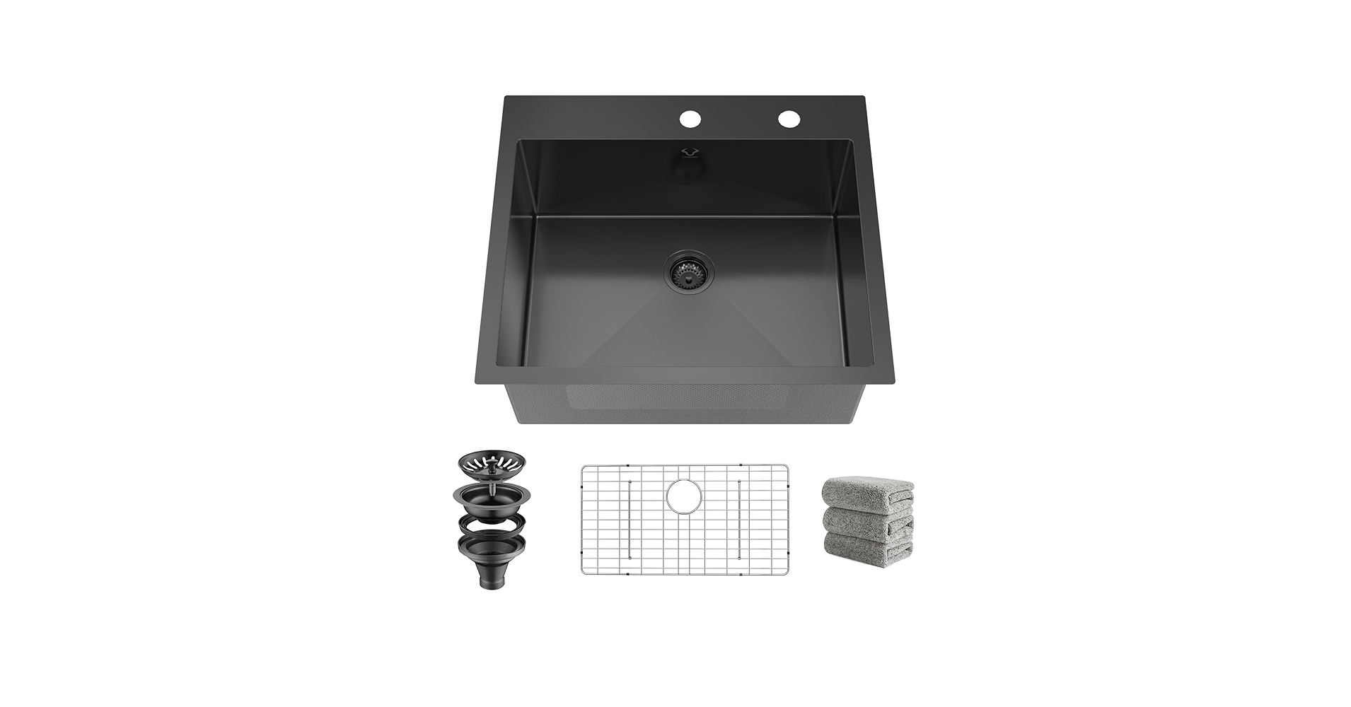 Drop In Kitchen Sink 27 Inch Black Top Mount Sink 16 Gauge