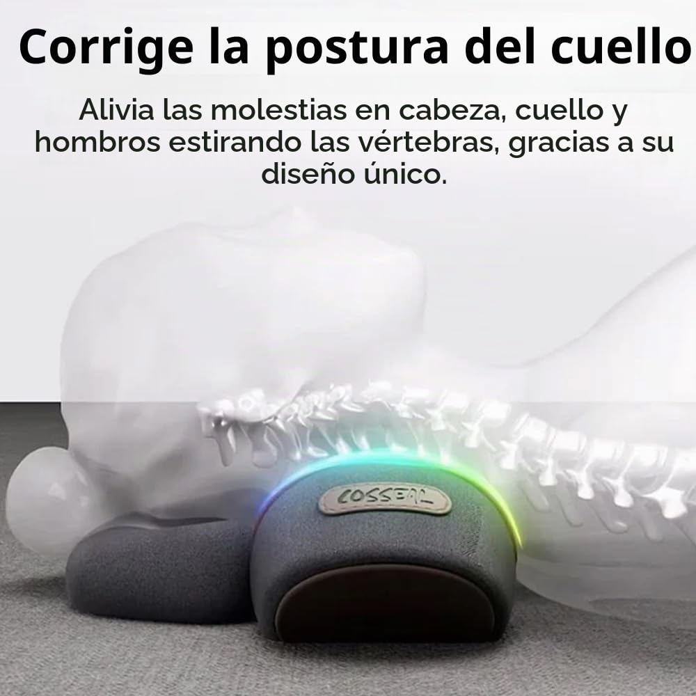 Almohada de Masaje Cervicales y Cuello,Masajeador de Cuello Ergonómico,para Aliviar el Dolor de Cuello y Hombros,Masaje/Compresión Caliente/Tracción (Gris)