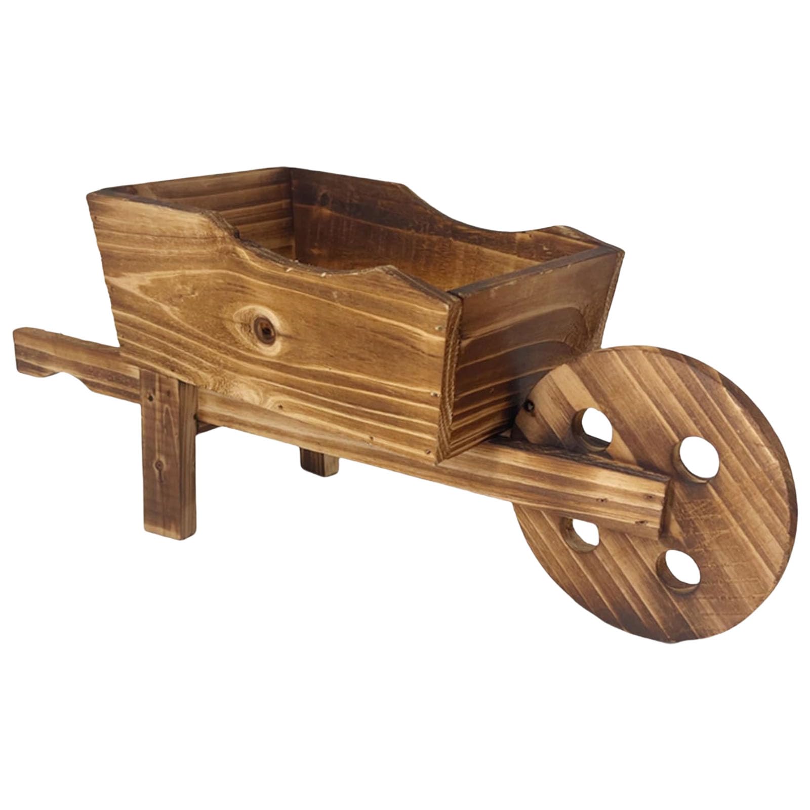 Msioytog Cart Shape Wood Flower Basin Plant Pots for Various Plant Displaying Various Succulents and Flower Balcony Holder