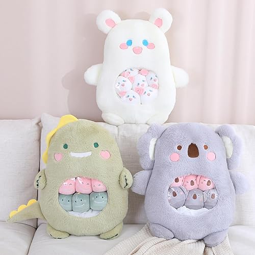 Miniatura 9 de Almohada de peluche de animales de peluche, linda bolsa de almohada de peluche (dinosaurio)
