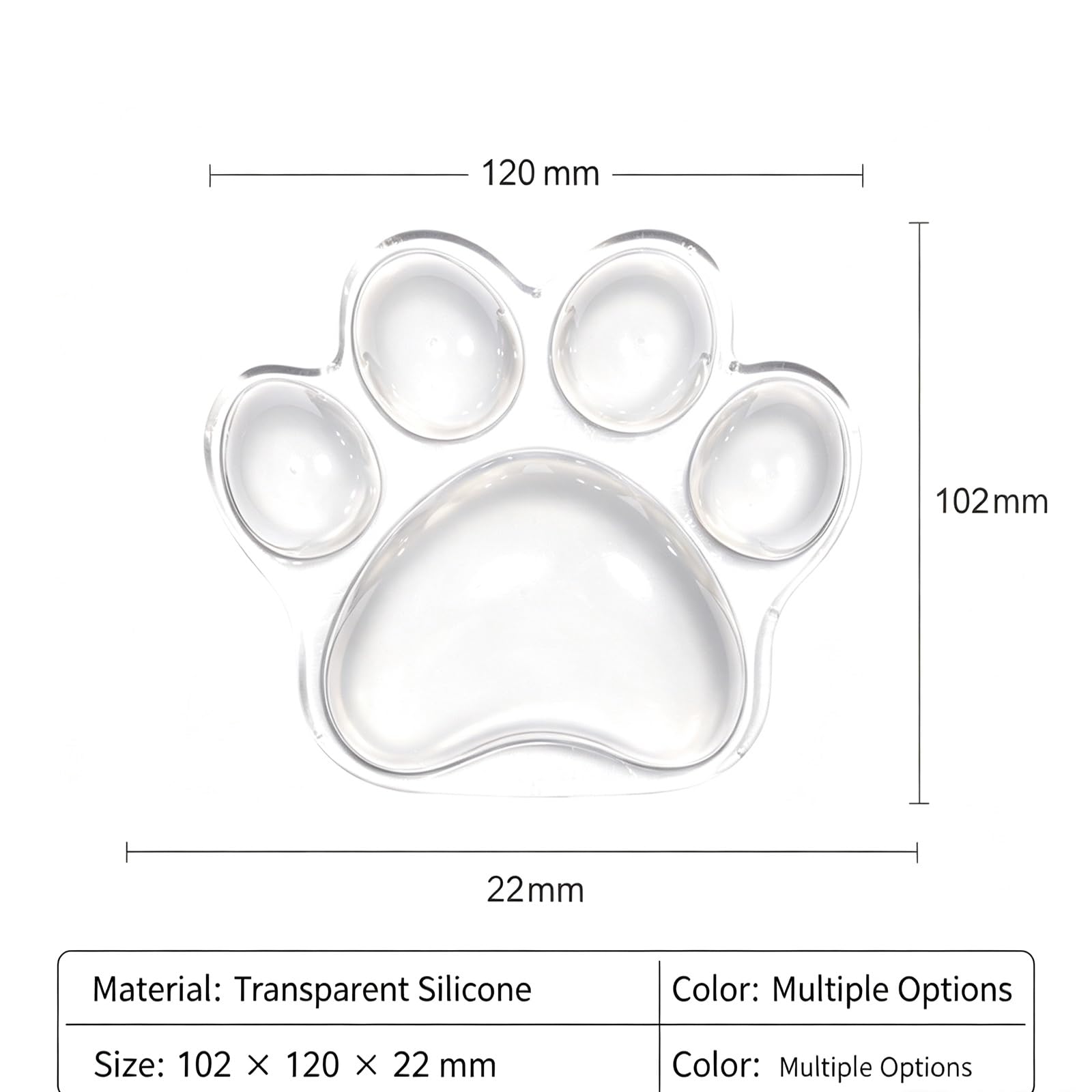 Kristallklares Katzenpfote Handgelenkauflage Mauspad Silikon Eisgekühlt