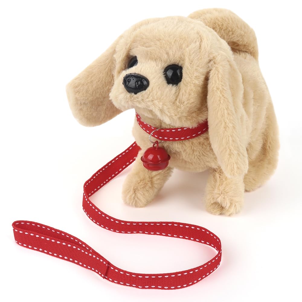 Hojalis Perro Juguete Que Anda y Ladra, Perritos de Juguete Que Andan, Juguete Perro Electrónica Mueve la Cola, Perrito Juguete, Perro Juguete Interactivo, para Niños 3 4 5 6+ Años Regalo