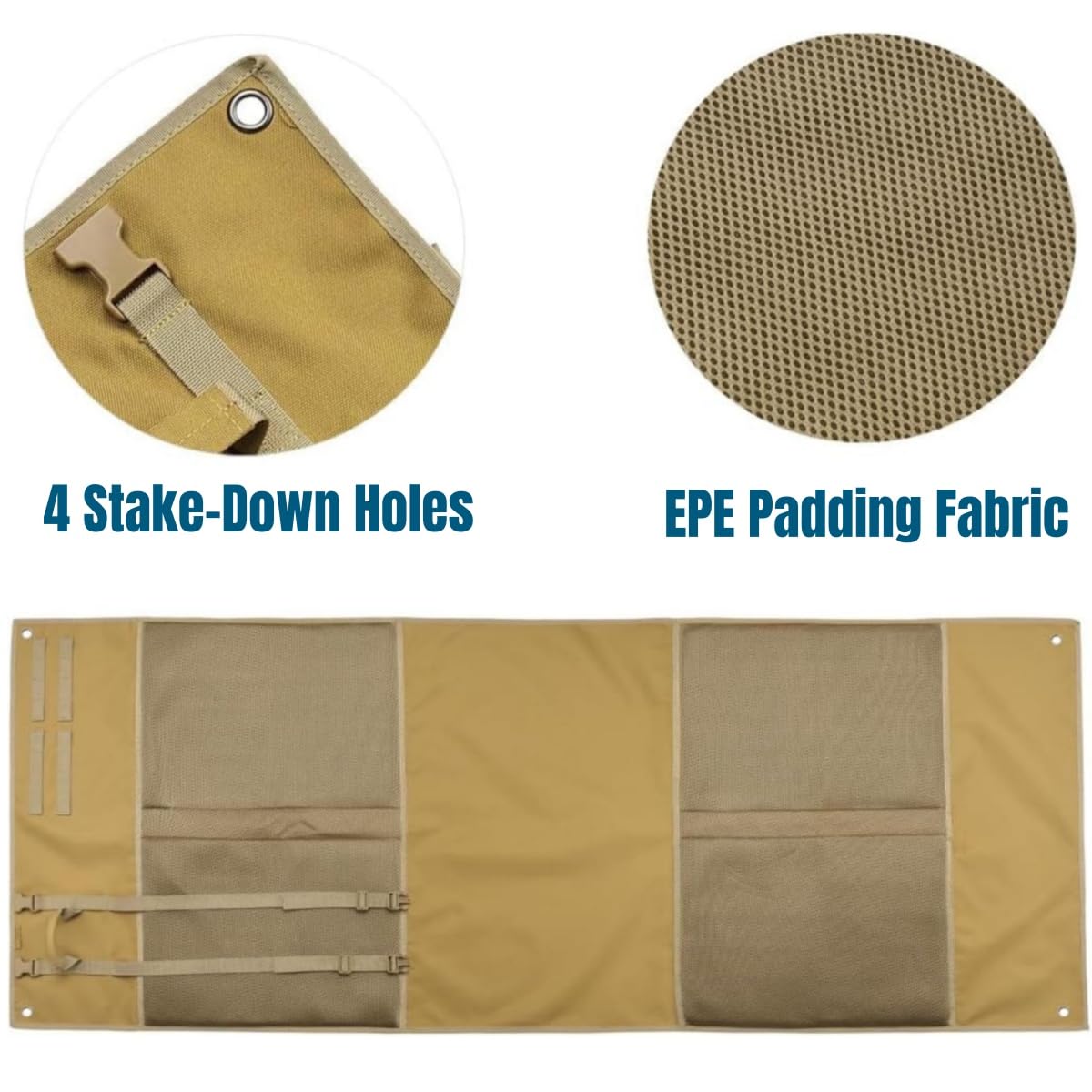 Peminkoo Manta de Tiro Mejorada Acolchada para Descansar al Aire Libre Enrollable de Tela Oxford Antideslizante Ligera Impermeable Resistente para Caza (200 x 74 cm)