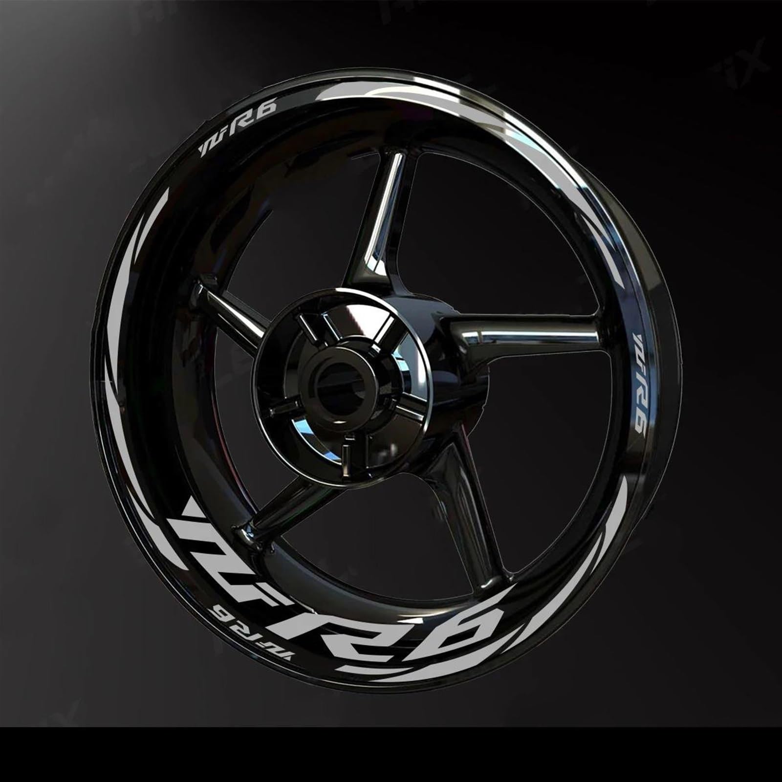 Motorcycle Accessories Wheel Stickers Reflective Rim Motorbike Waterproof Decals for Yamaha YZF R6 2017-2022 Decorative(Color7)