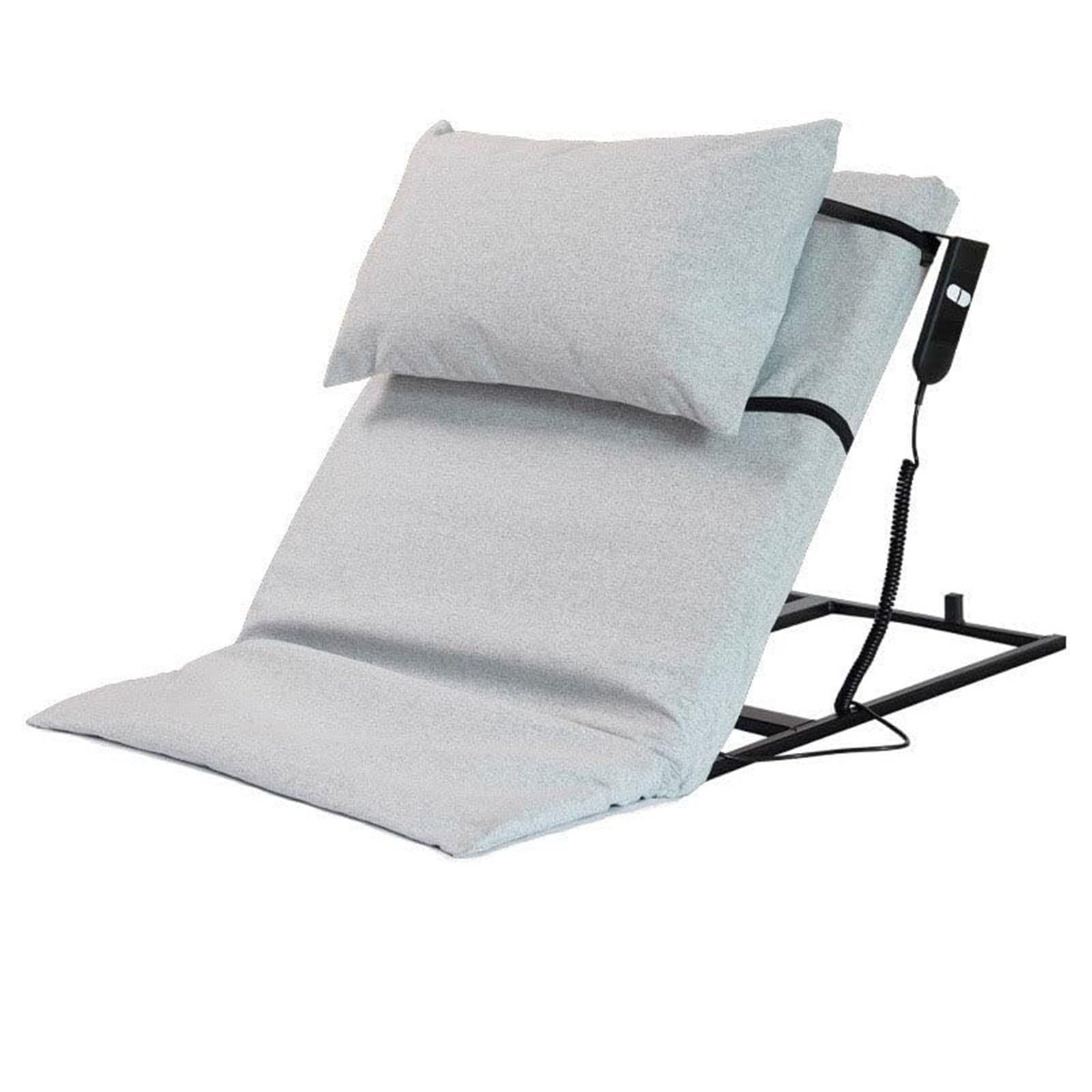 Respaldo De Cama Elevador Eléctrico - Elevador De Almohada Médico Portátil para Soporte De Cuello Y Zona Lumbar, Reflujo Ácido, Colchón Ajustable, Ayuda para Sentarse Y Levantarse,Gris