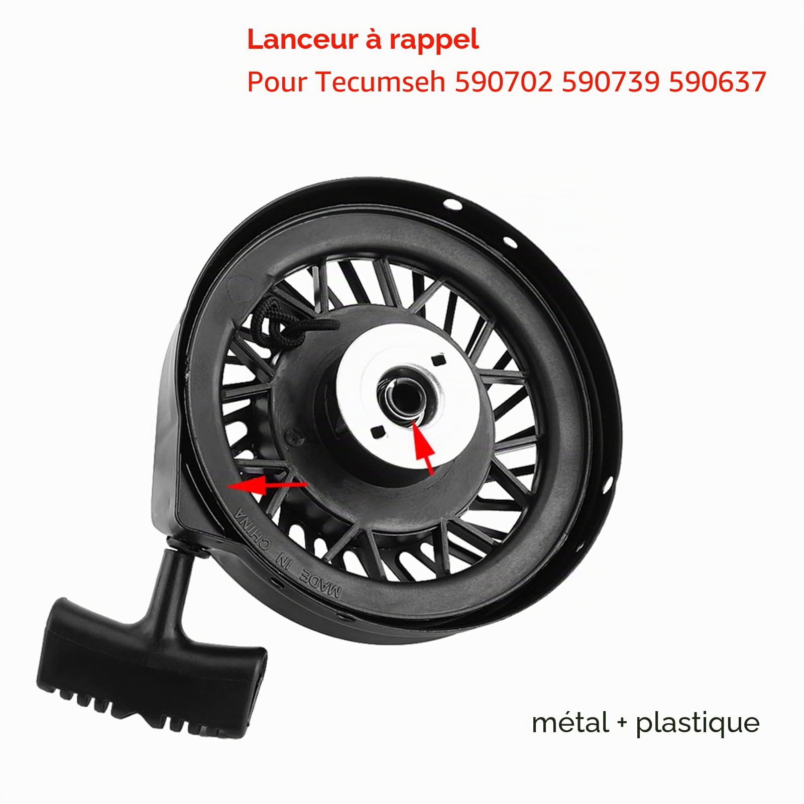 Démarreur à Rappel, lanceur tondeuse lanceur tecumseh 55 lan de L'assemblage de Démarrage par Traction lanceur tecumseh 50 remplacement pour 590702 590739 590637 LV195EA LEV80 LEV115