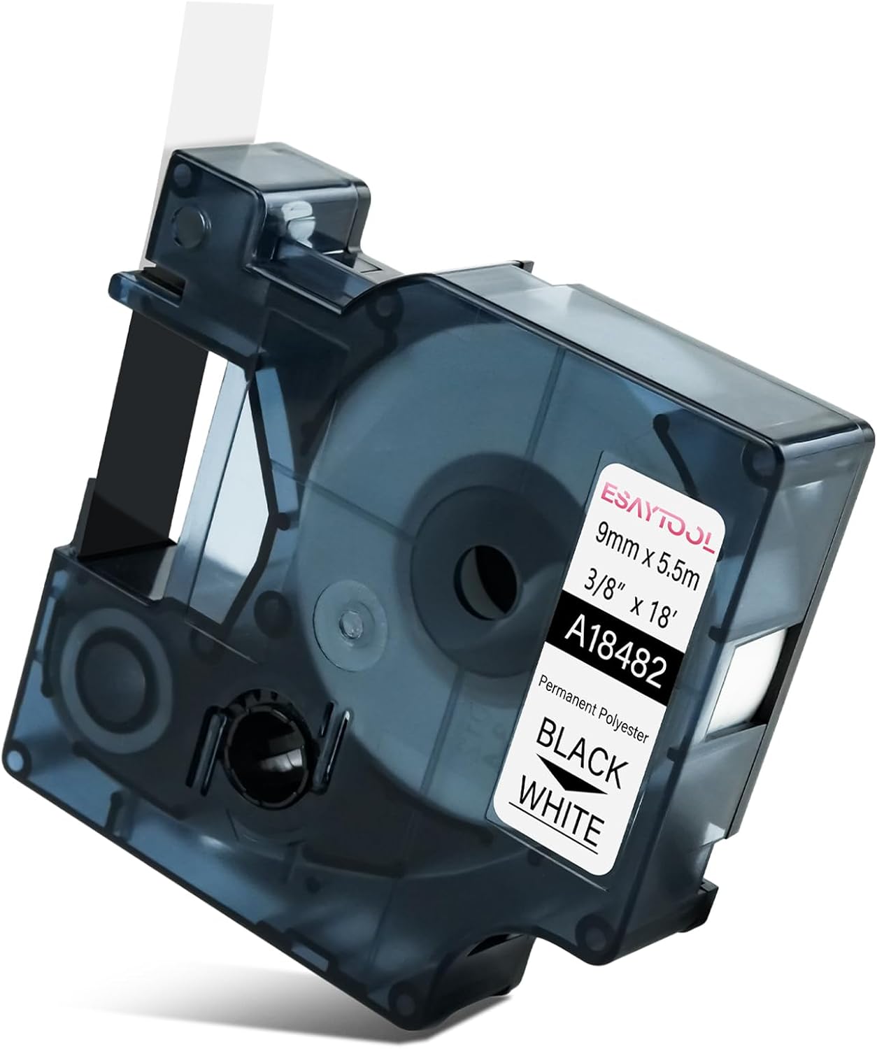 80 X Compatible with Dymo Permanent Polyester Industrial Label Tape 18482 A18482 Black on White 9mm 3/8 inch x 18 Feet Replacement for Rhino 1000 3000 5200 4200 3M PL100 PL200 Label Maker