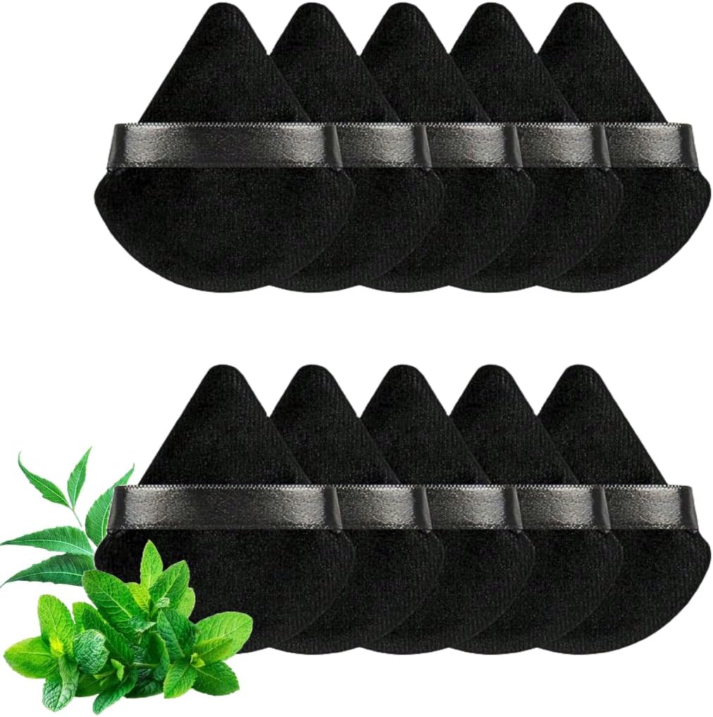 Makeup Powder Puff sponge blender 10 Pcs Set Soft puffs for loose & body powder, velour puff, cosmetic foundation - Beauty blender sponge, wet/dry tool