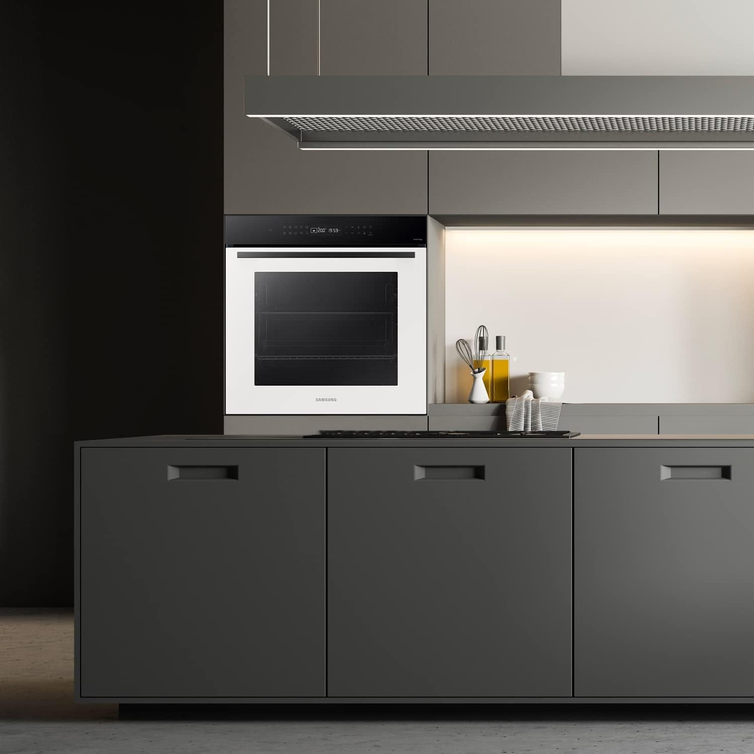 Samsung Forno Multifunzione Serie 4, NV7B4040VBW, Incasso, 1800 W, Wifi, Vapore naturale, 76 L, 59,5 x 60 x 57, Bianco [Classe di efficienza energetica A+]