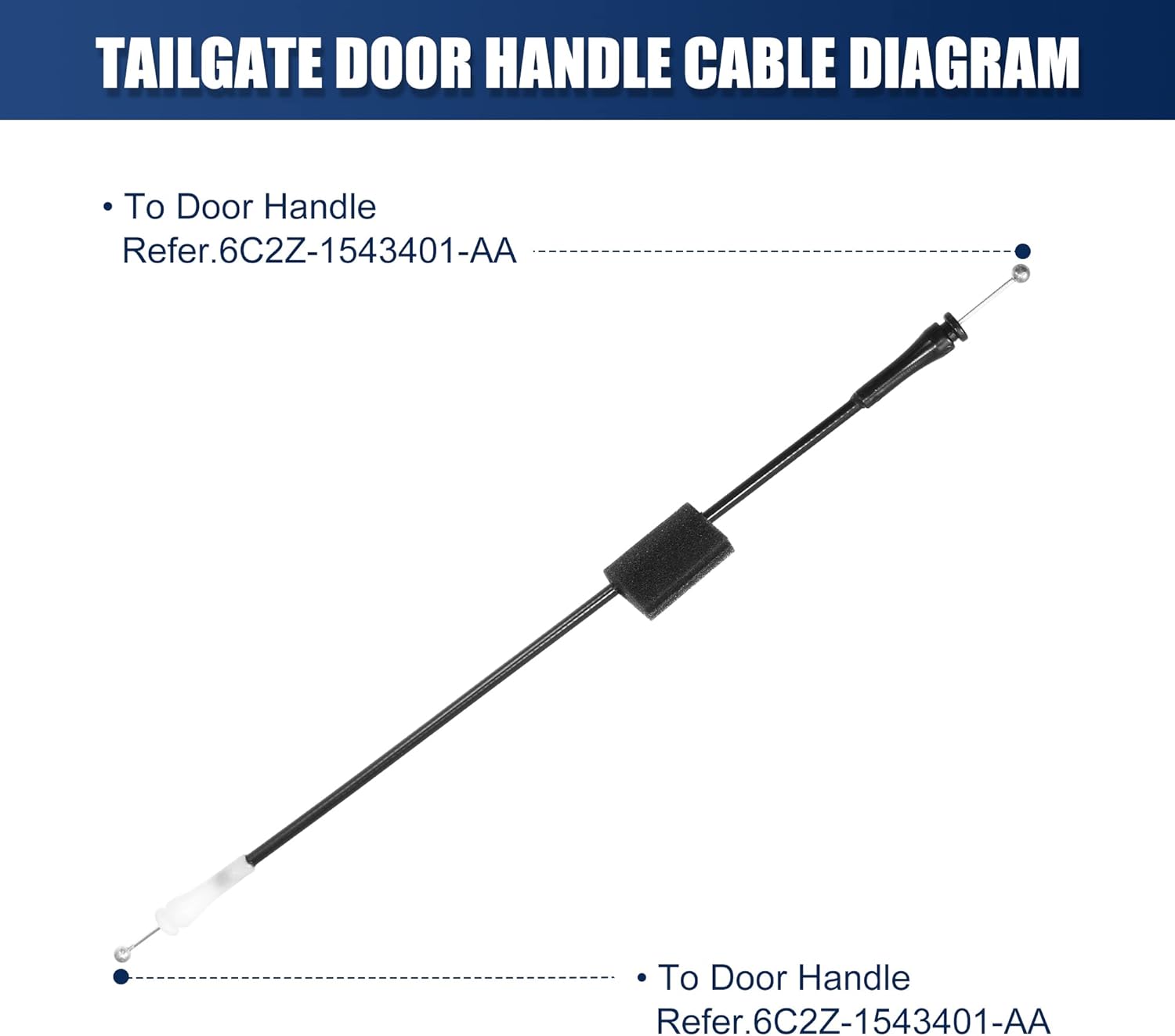 X AUTOHAUX Rear Cargo Door Latch Release Cable for Ford E-150 E-250 E-350 E-450 Econoline Super Duty Expedition 1992-2019 Rear Door Handle Cable Replace F2UZ-15264A65-B 912-708