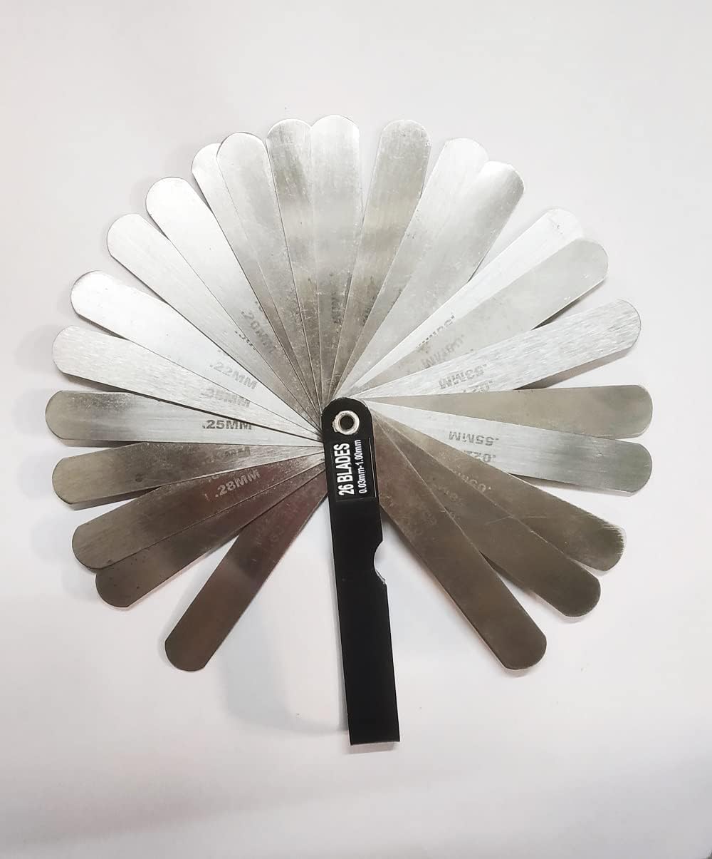 MICRON Feeler Gauge 4 Inch | 24 Blade 0.03mm – 0.08mm, 0.15mm 0.20mm 0.25mm, 0.25mm ….. 1.00mm | Imperial Gap Measuring Tool steel color pack of 1 (B0DFHHRDHR) Amazon Price History, Amazon Price Tracker