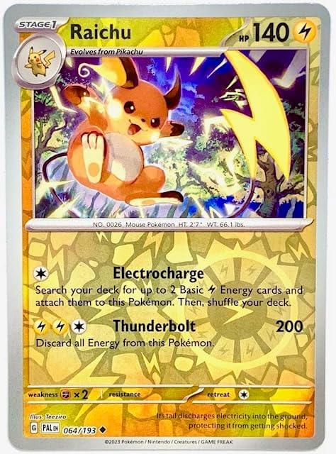 Pokemon - Raichu 064/193 - Paldea Evolved - Reverse Holo Pokemon Card - Foil