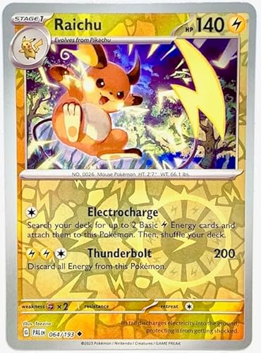 Pokemon - Raichu 064/193 - Paldea Evolved - Carte Holo Pokemon inversée - Feuill