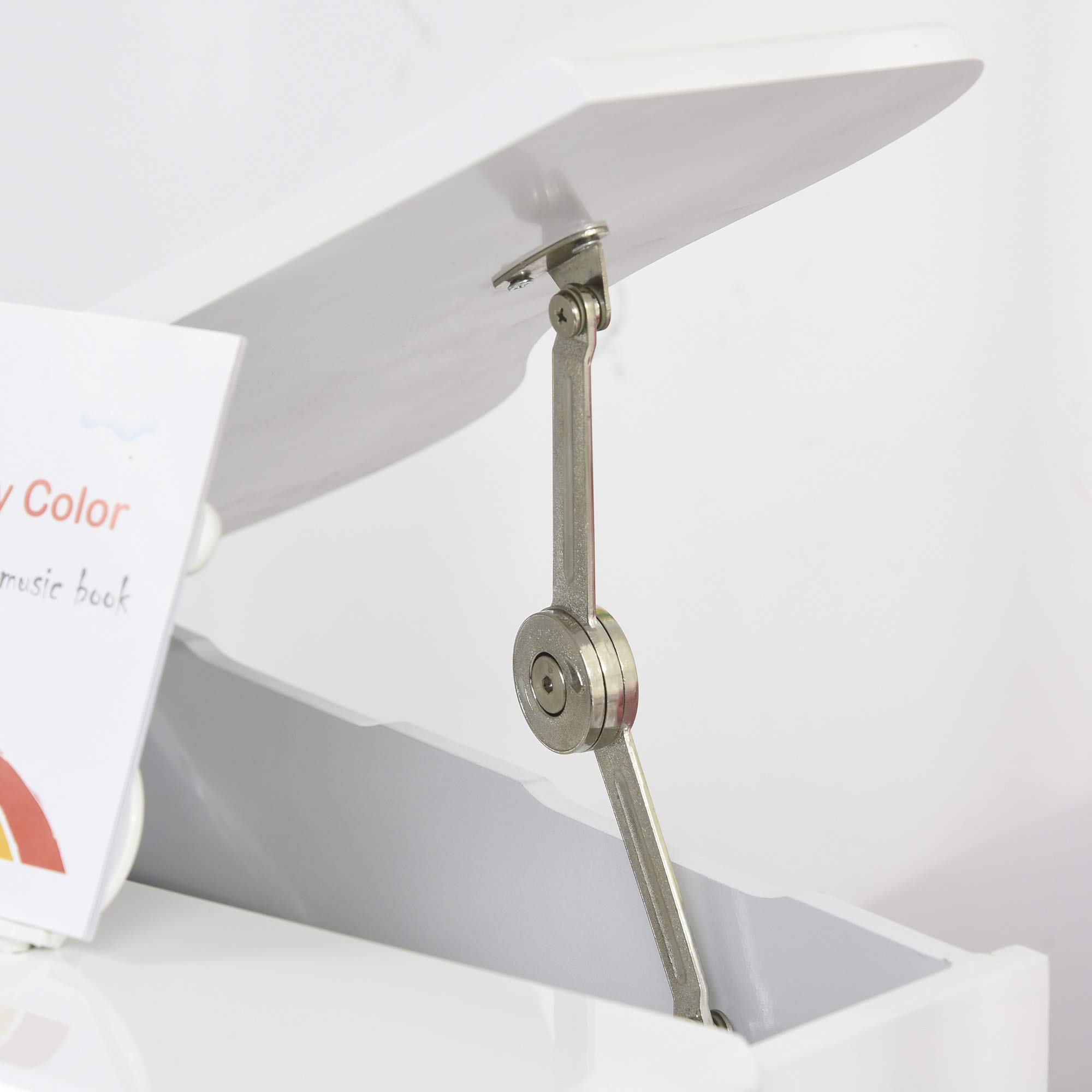 HOMCOM Piano de Cola Infantil con 30 Teclas para Niños 52x50x49 cm Blanco | de MDF, Taburete, Atril de Partituras, Instrumento Musical Didáctico