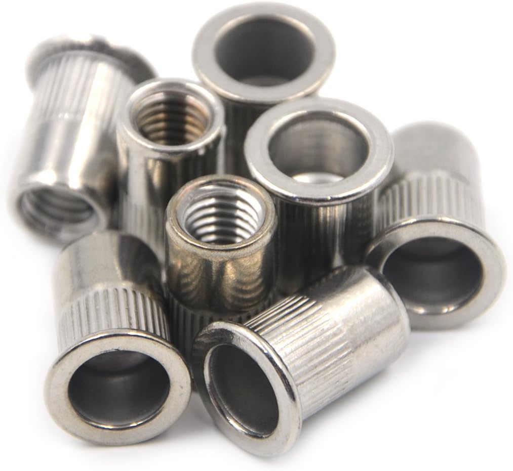 20pcs M8 Stainless Steel Rivnut Insert Nutsert Flat Head Rivet Nut Threaded Multi