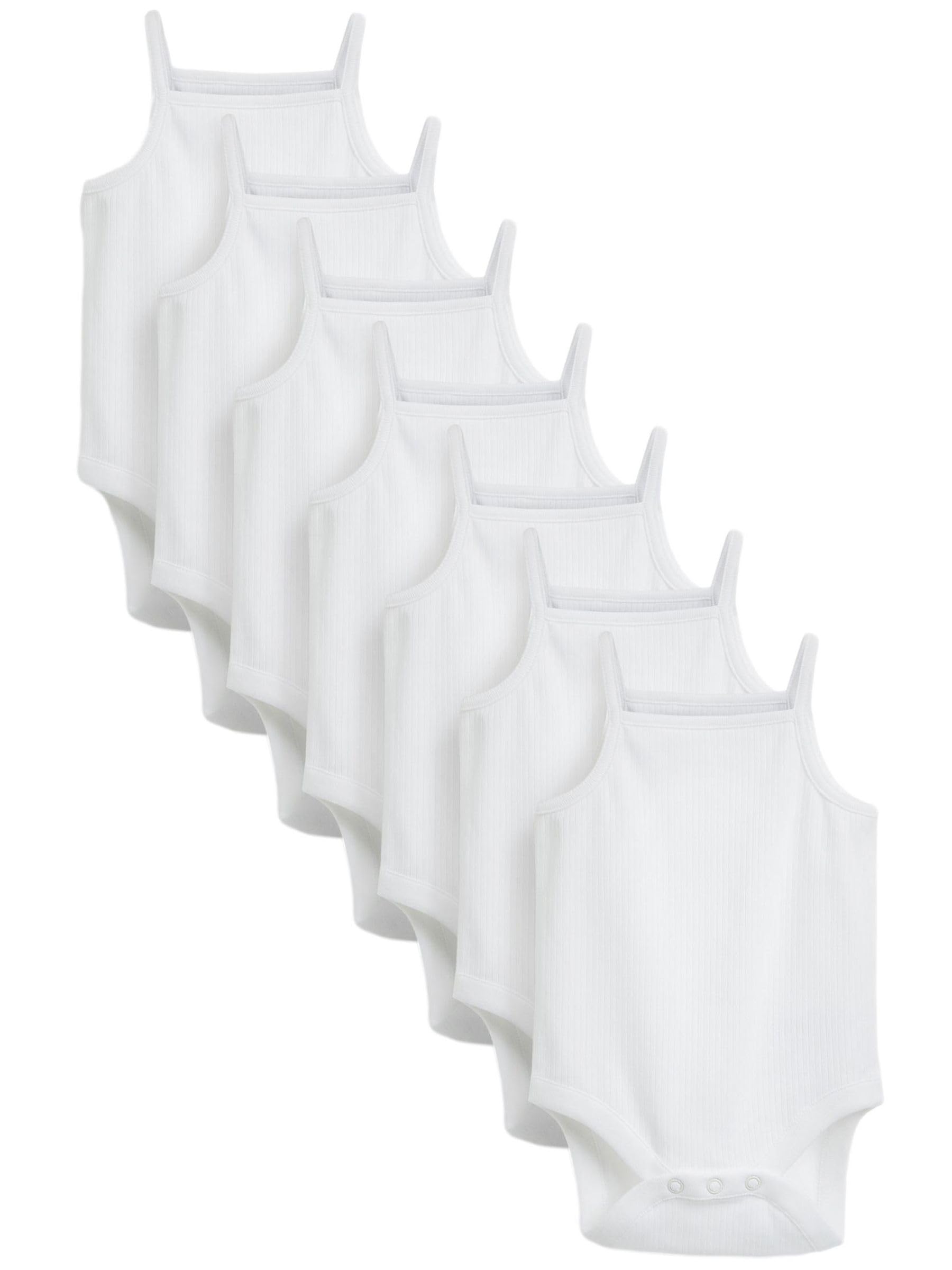 NEXT Unisex Bambino Confezione da 7 body bebè con bretelline