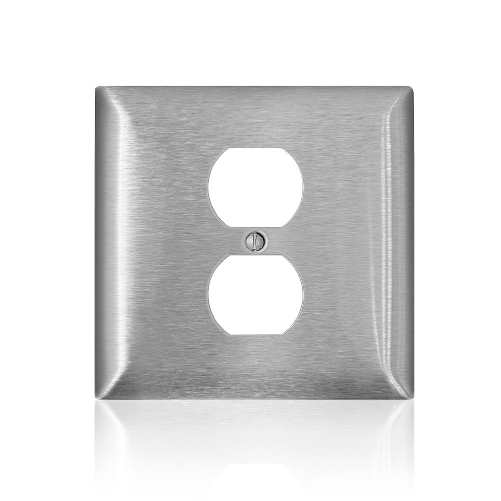 Placa de pared Leviton SL748 acero inoxidable tapa metálica para mecanismos eléctricos