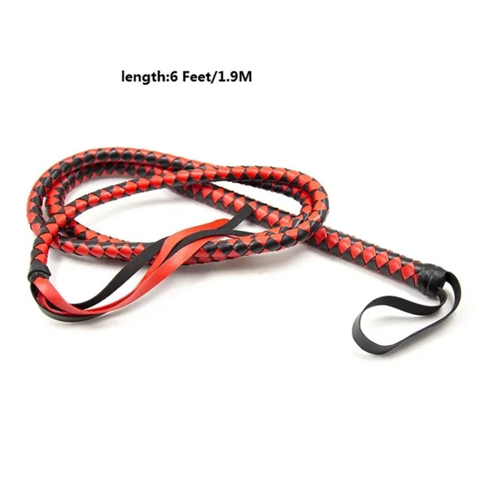 Frustino Cavallo 180 cm Pelle PU 4 trecce Frusta Cavallo Cavaliere Attrezzatura Sport equestri Bianco o Rosso