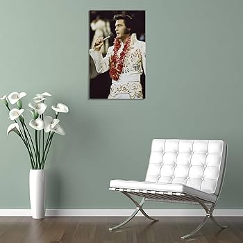 エルビス・プレスリー　木製フレーム白額装　B3サイズ　ポスター エルビス・プレスリー 木製フレーム白額装 B3サイズ ポスター