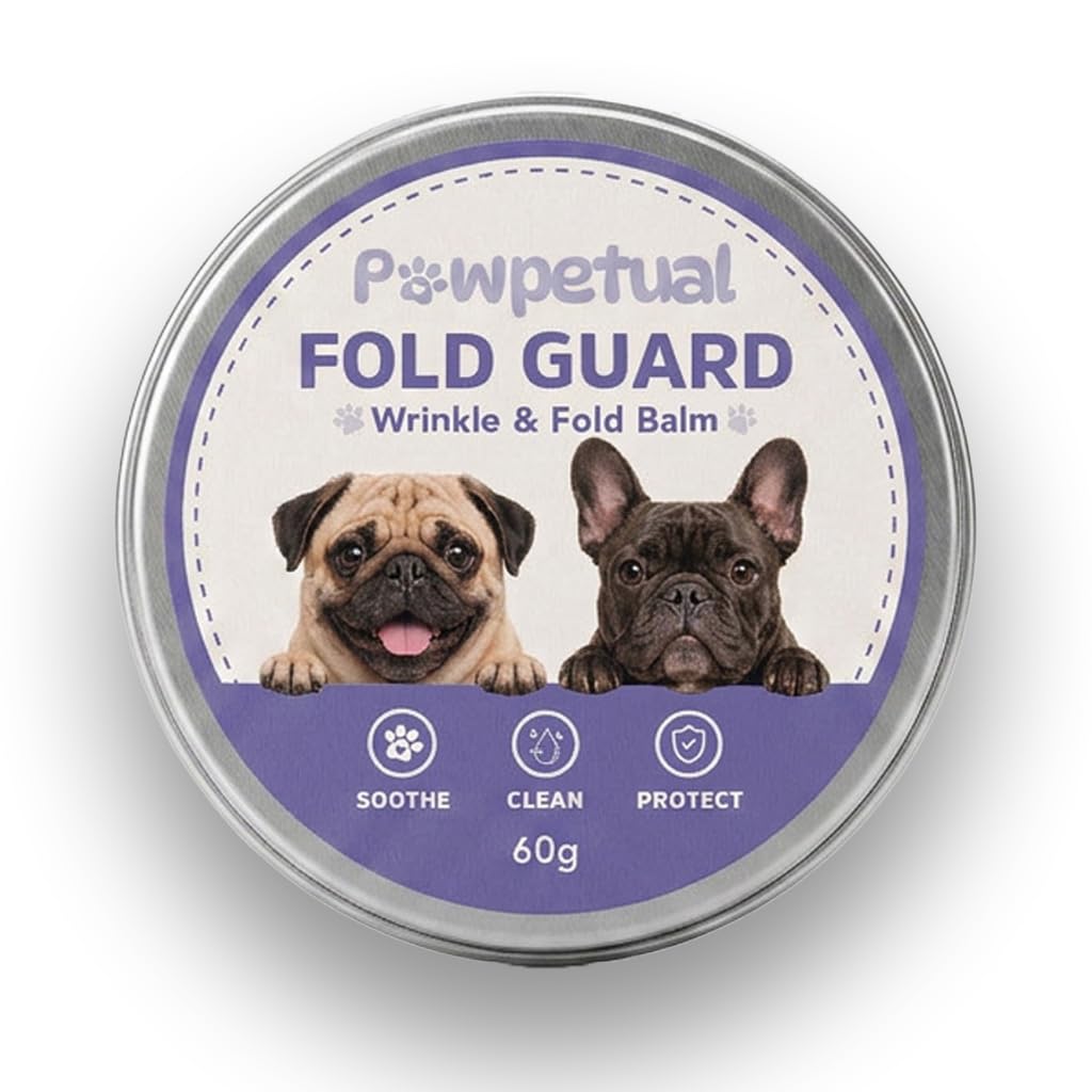 PawPetual Fold Guard Wrinkle & Fold Balm for Dogs – Fragrance-Free 2-in-1 Clean & Protect Balm for Bulldogs, Pugs, French Bulldogs, Skin Folds, Wrinkles & Creases 60g