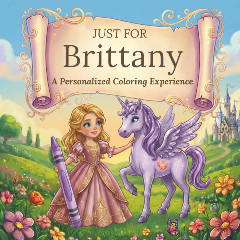 Just for Brittany: A Personalized Coloring Experience: 50 total coloring pages | 28 coloring pages featuring Brittany's name | 22 coloring pages themed for girls (Personalized Coloring Book Series)